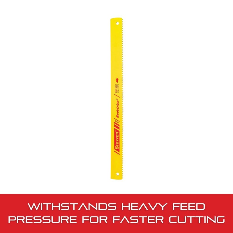 Starrett Redstripe Solid High Speed Steel Power Hacksaw Blade - Ideal for Contractors and Tradesmen - .050" Thickness, 10 TPI, 14" Length, 1" Width - RS1410-5 - Image 4
